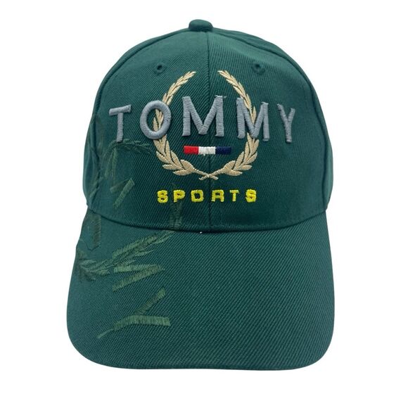 Vintage Tommy Sports Hilfiger Green Strapback Hat Cap - Picture 1 of 5